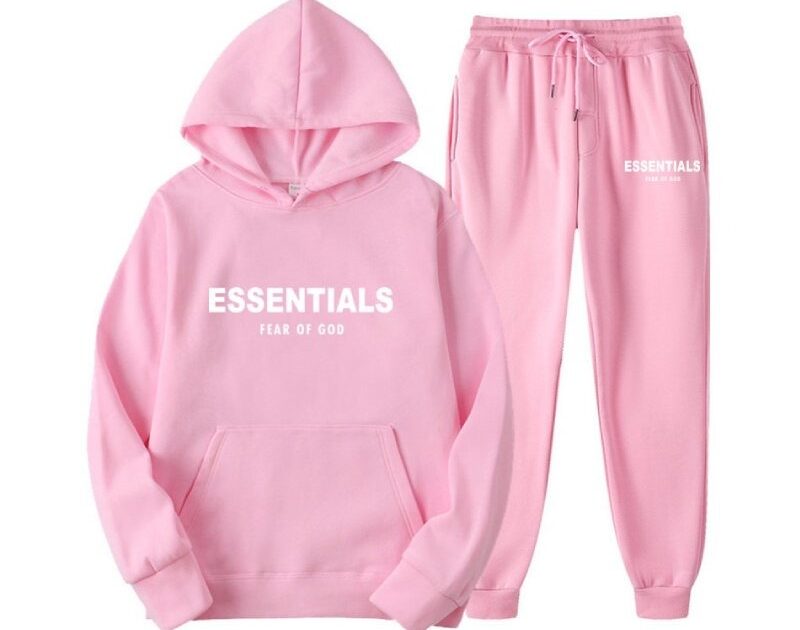 Essentials Hoodie Fear of God Pink TrackSuit